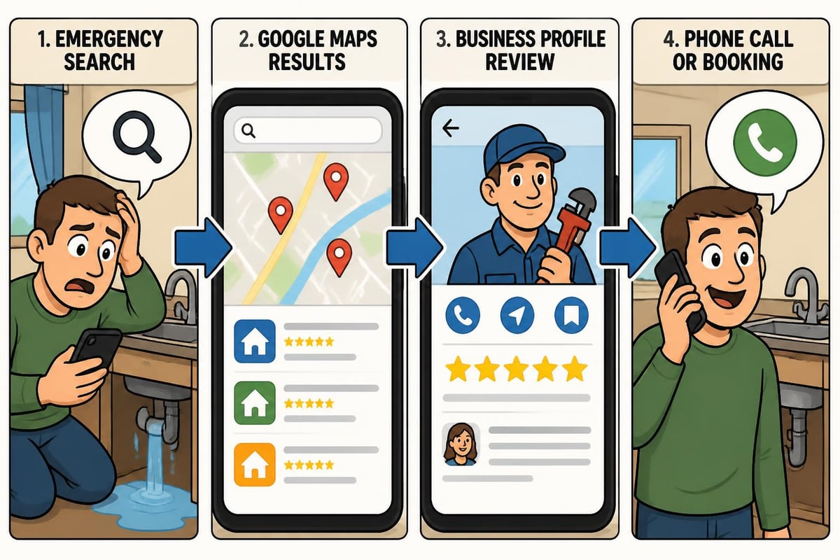 Local search funnel for HVAC services