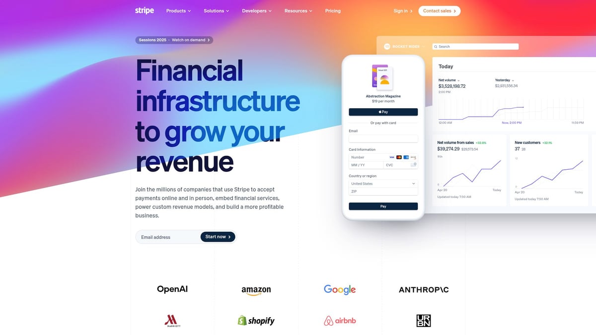 9 Stunning Awesome Web Designs to Inspire You in 2025 - Stripe – Payment Solutions