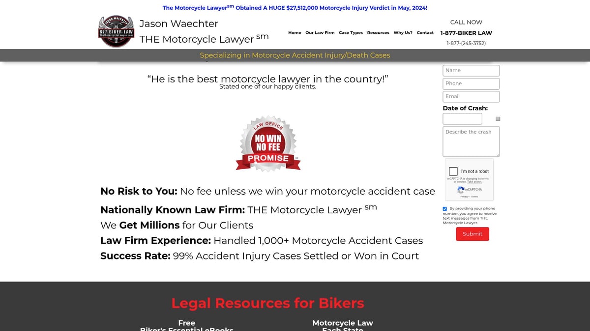 7 Essential Motorcycle Accident Attorneys Near Me for 2025 - The Motorcycle Lawyer (Jason A. Waechter)
