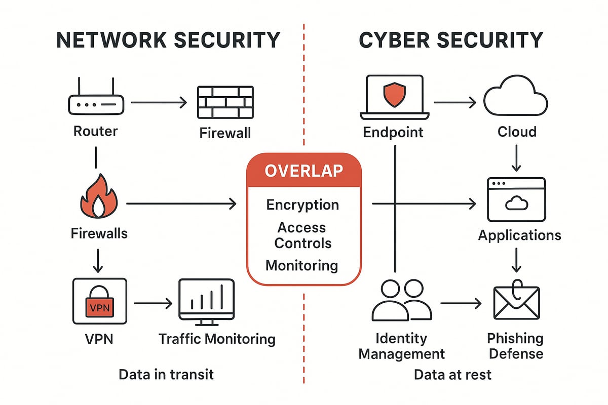 Core Functions and Objectives: Network Security vs. Cyber Security