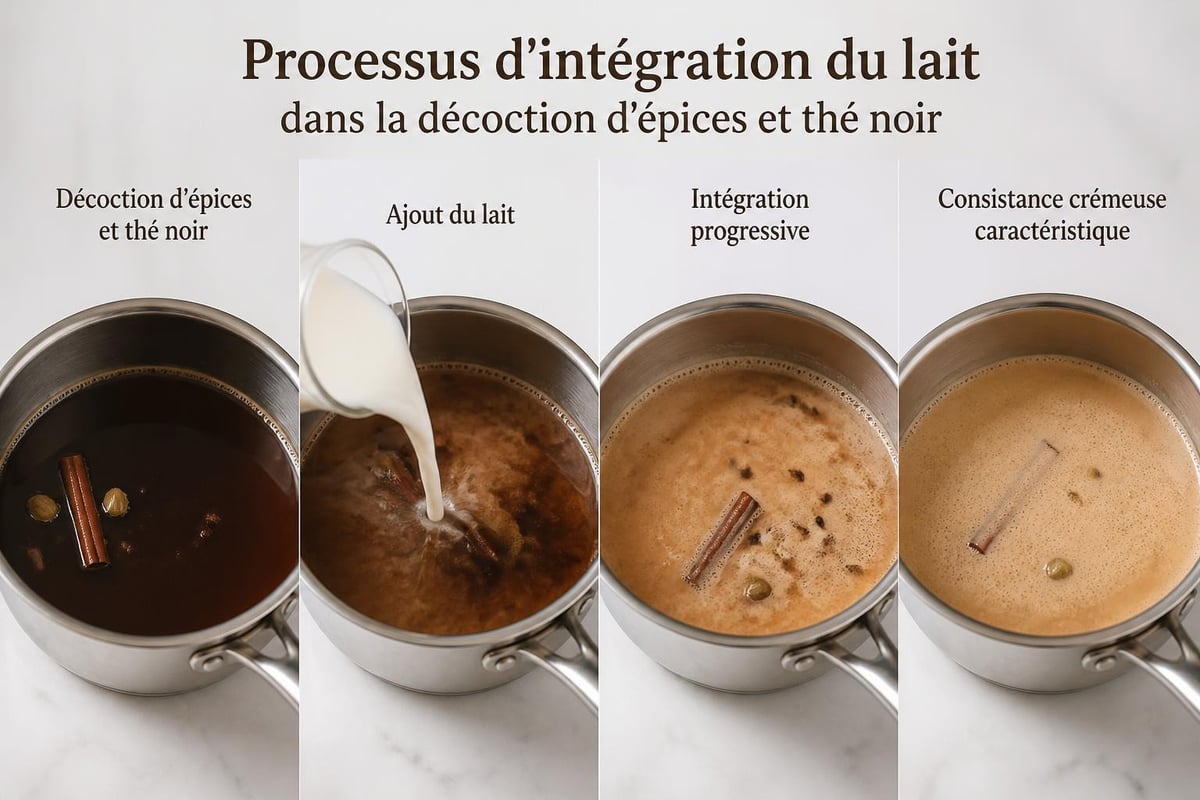 Infusion du chaï avec lait