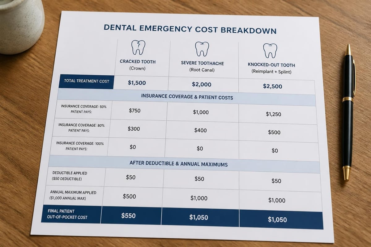 Emergency dental costs breakdown