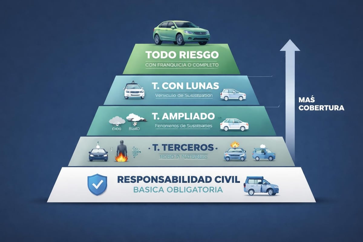 Pir&aacute;mide de coberturas de seguros de coche