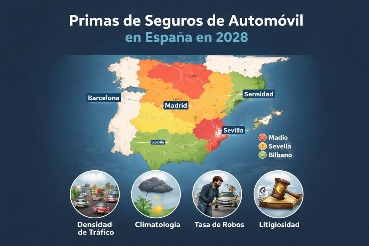 Mapa de variaci&oacute;n de precios de seguros en Espa&ntilde;a