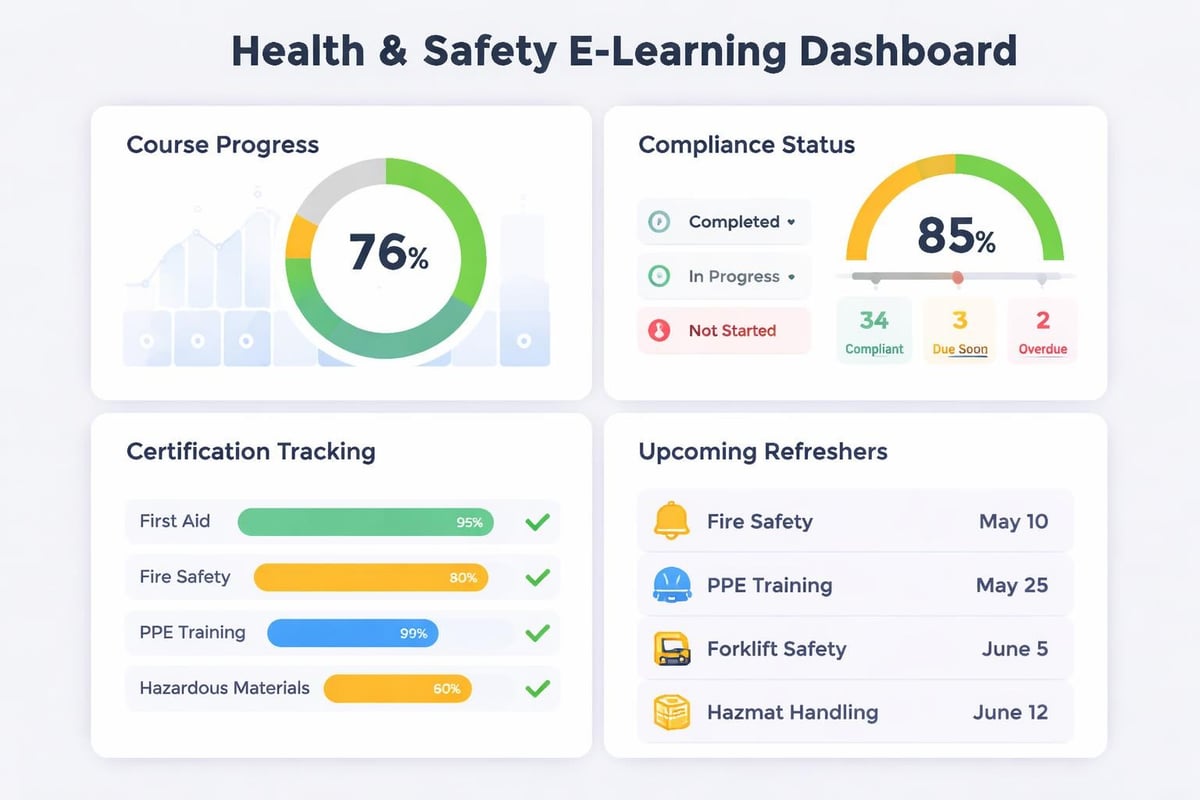 E-learning platform dashboard