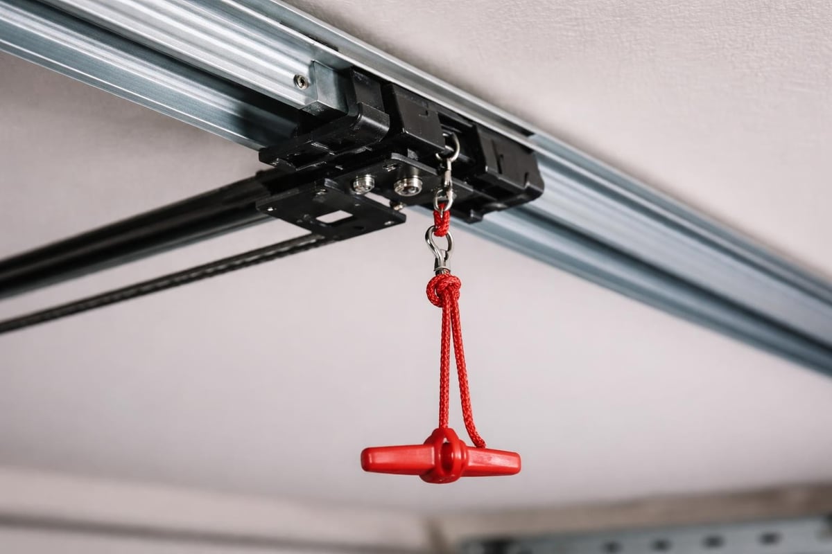 Garage door emergency release mechanism