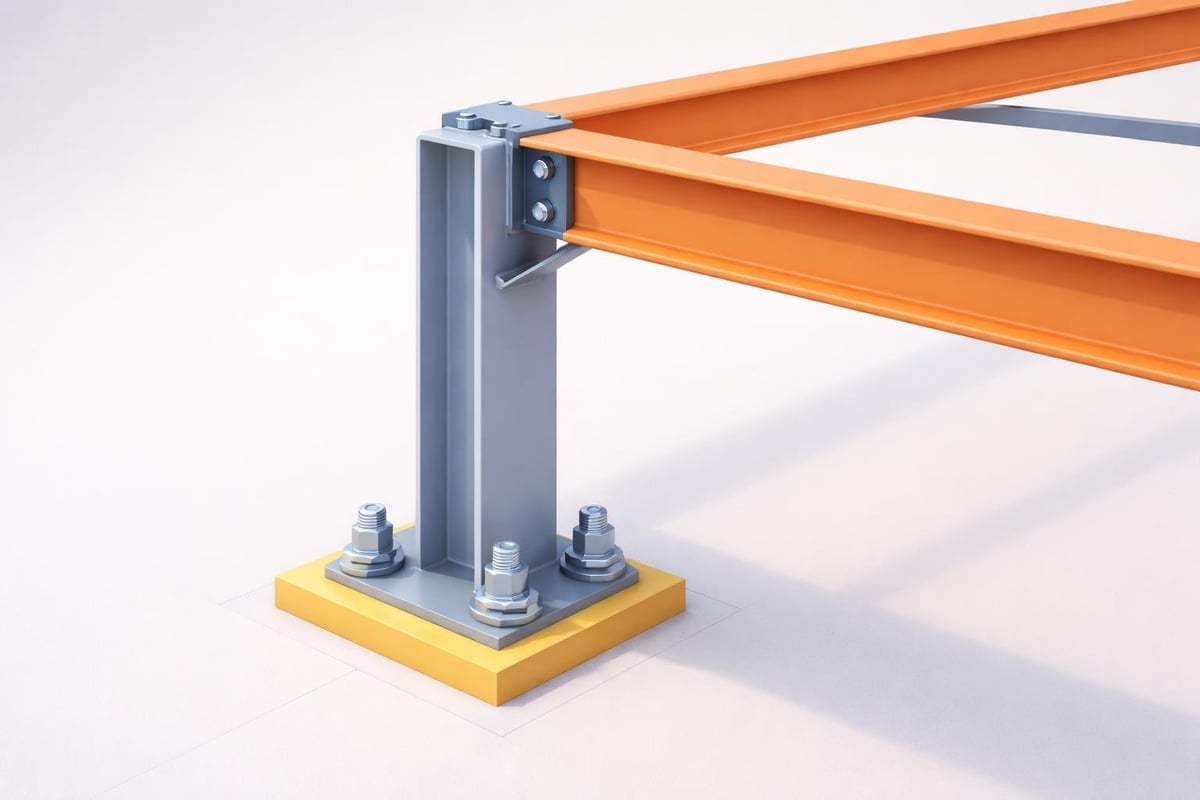 Steel building primary frame components