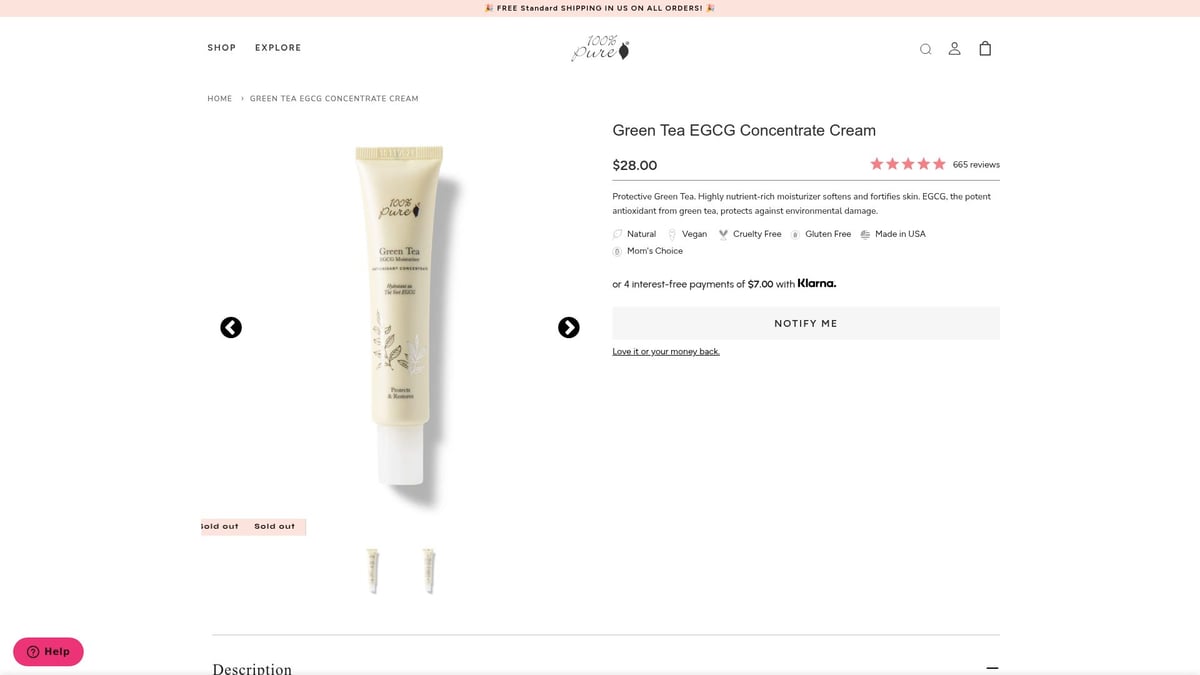 9 Essential Herbal Facial Products to Transform Your Skin in 2026 - 100% Pure – Green Tea EGCG Concentrate Cream