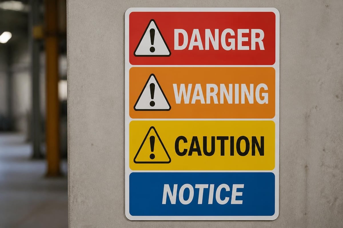 Safety sign hierarchy levels
