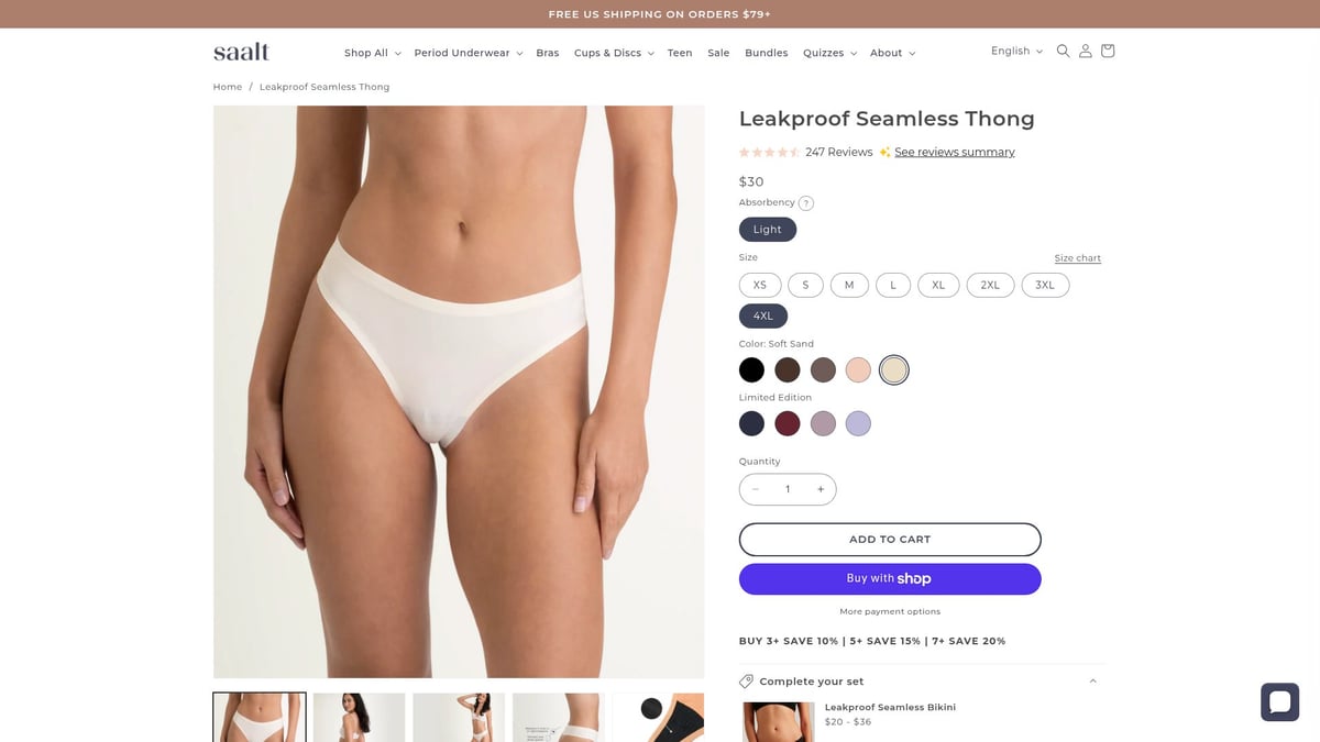 7 Best Sweat Underwear Picks for All-Day Comfort in 2026 - Saalt Leakproof Seamless Thong