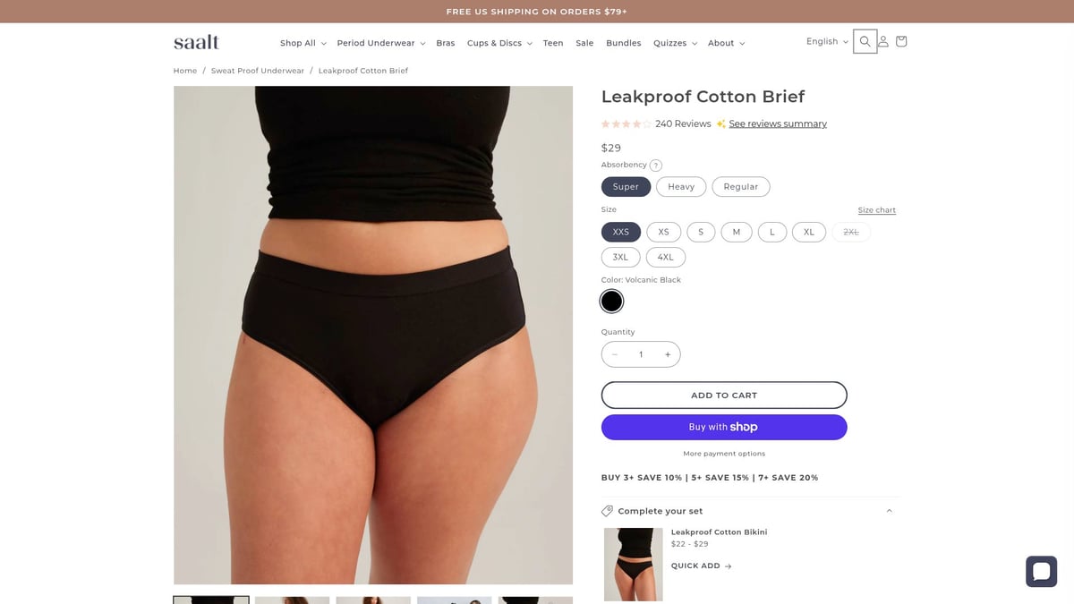 7 Best Sweat Underwear Picks for All-Day Comfort in 2026 - Saalt Leakproof Cotton Brief