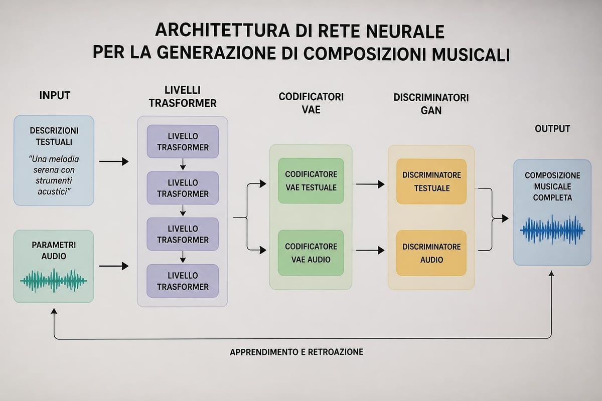 AI neural network architecture for music generation