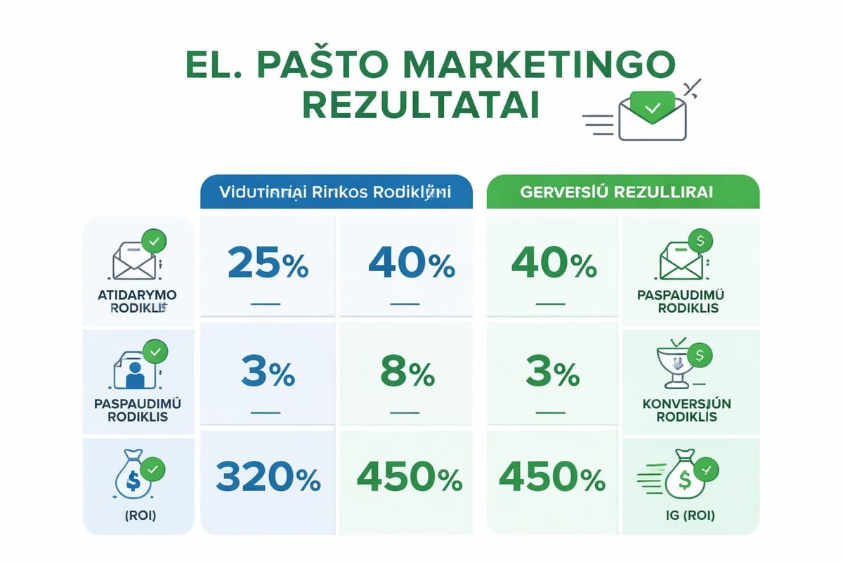 El. pašto rinkodaros metrikos