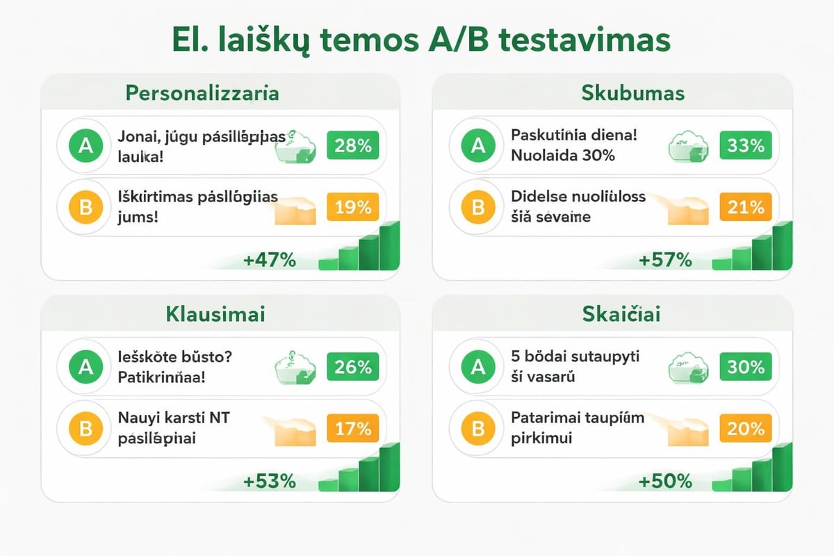A/B testavimo rezultatai