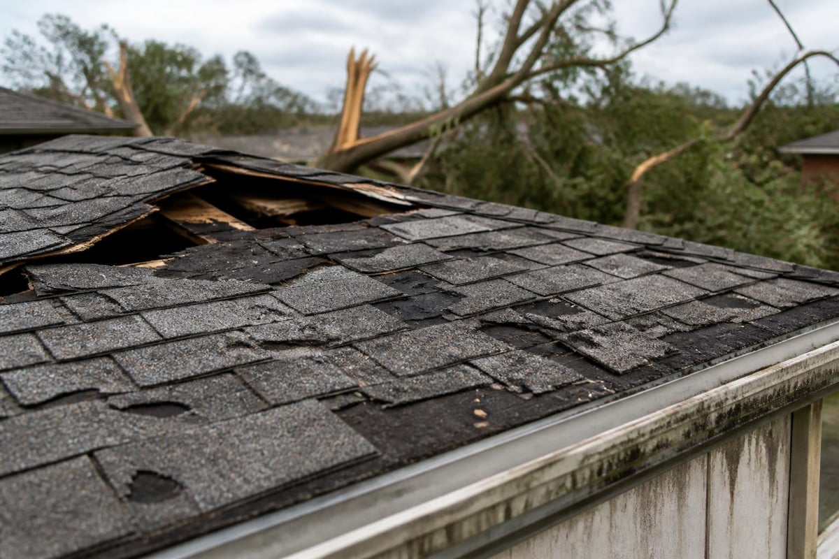 Types of storm damage to roofing systems