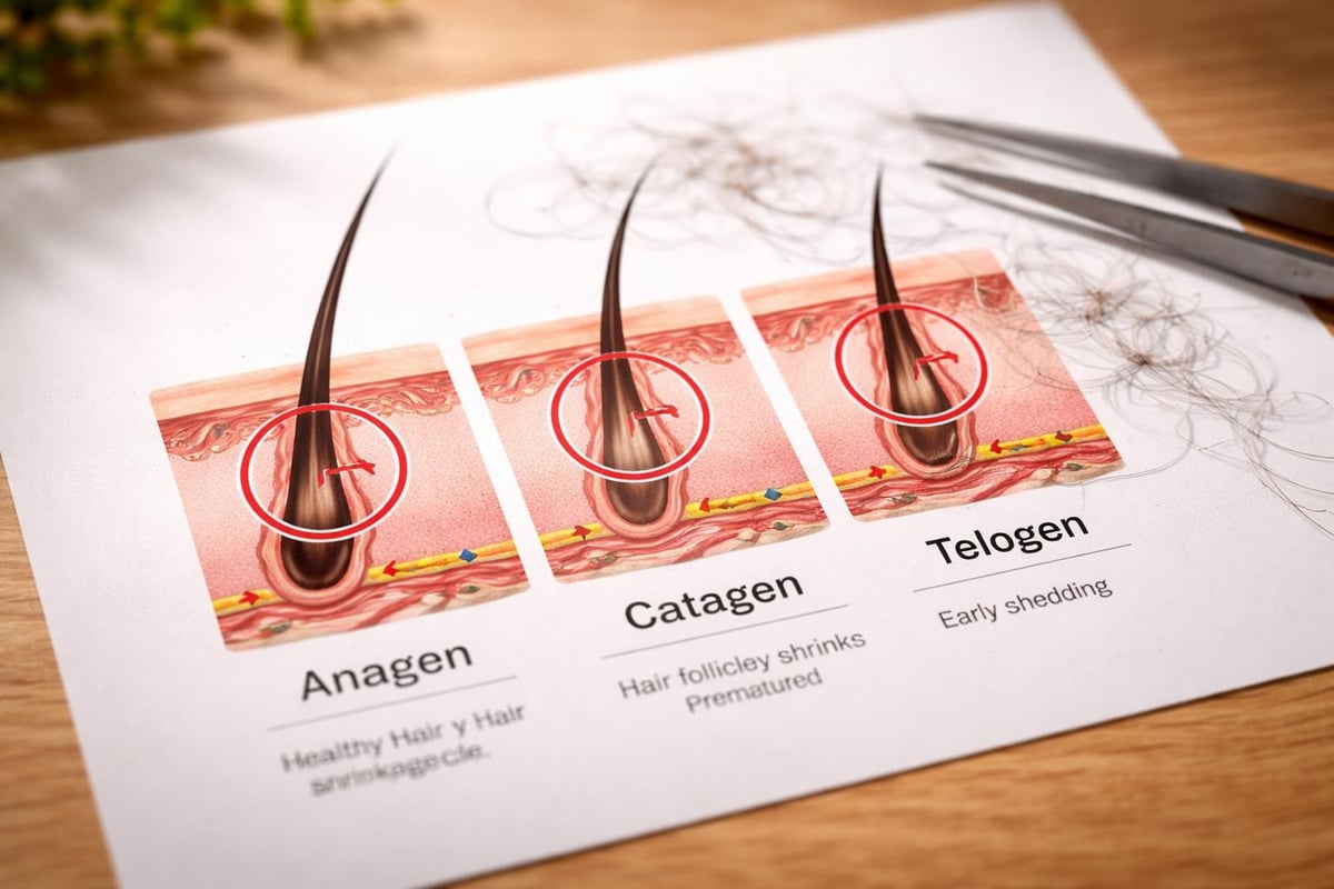 Hair growth cycle disruption