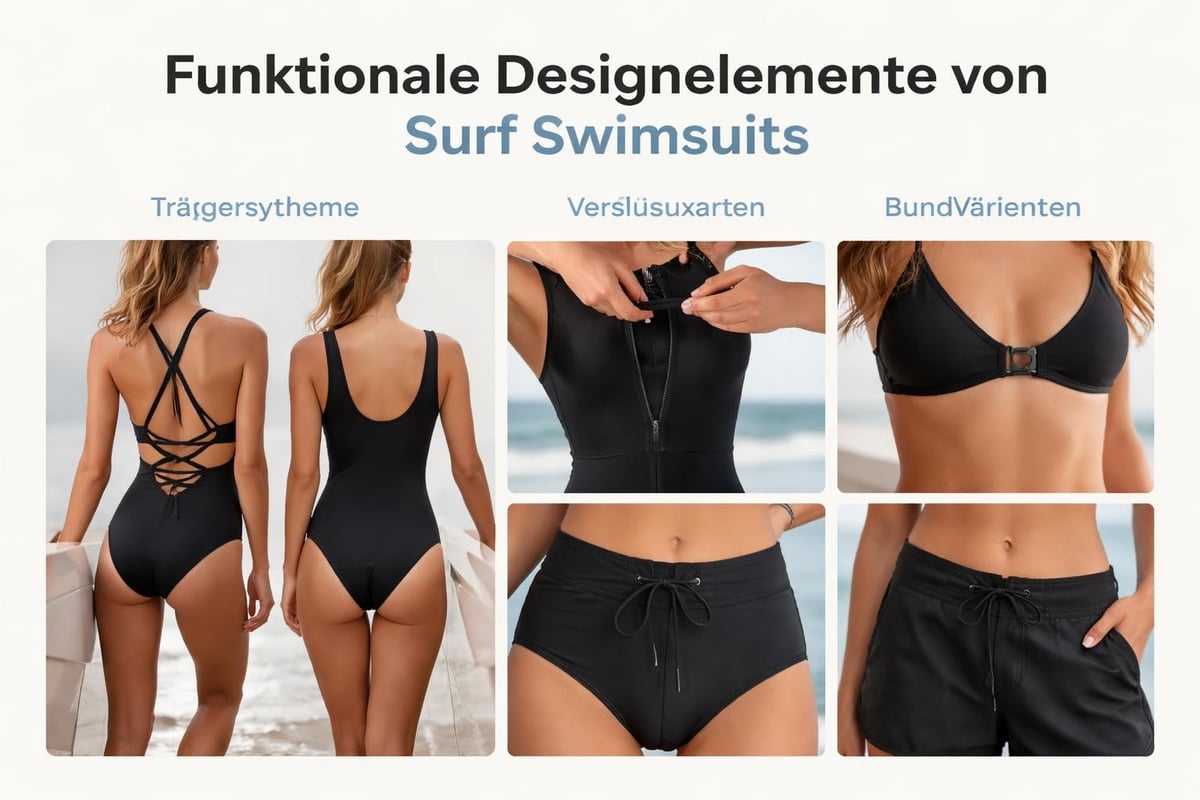 Surf swimsuit design features