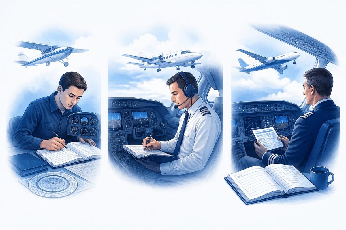 Career flight time progression
