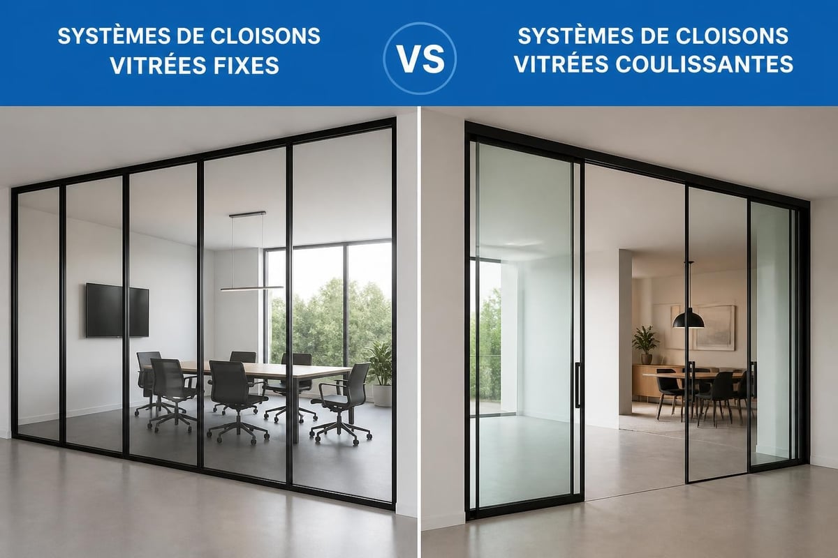 Types de cloisons en verre