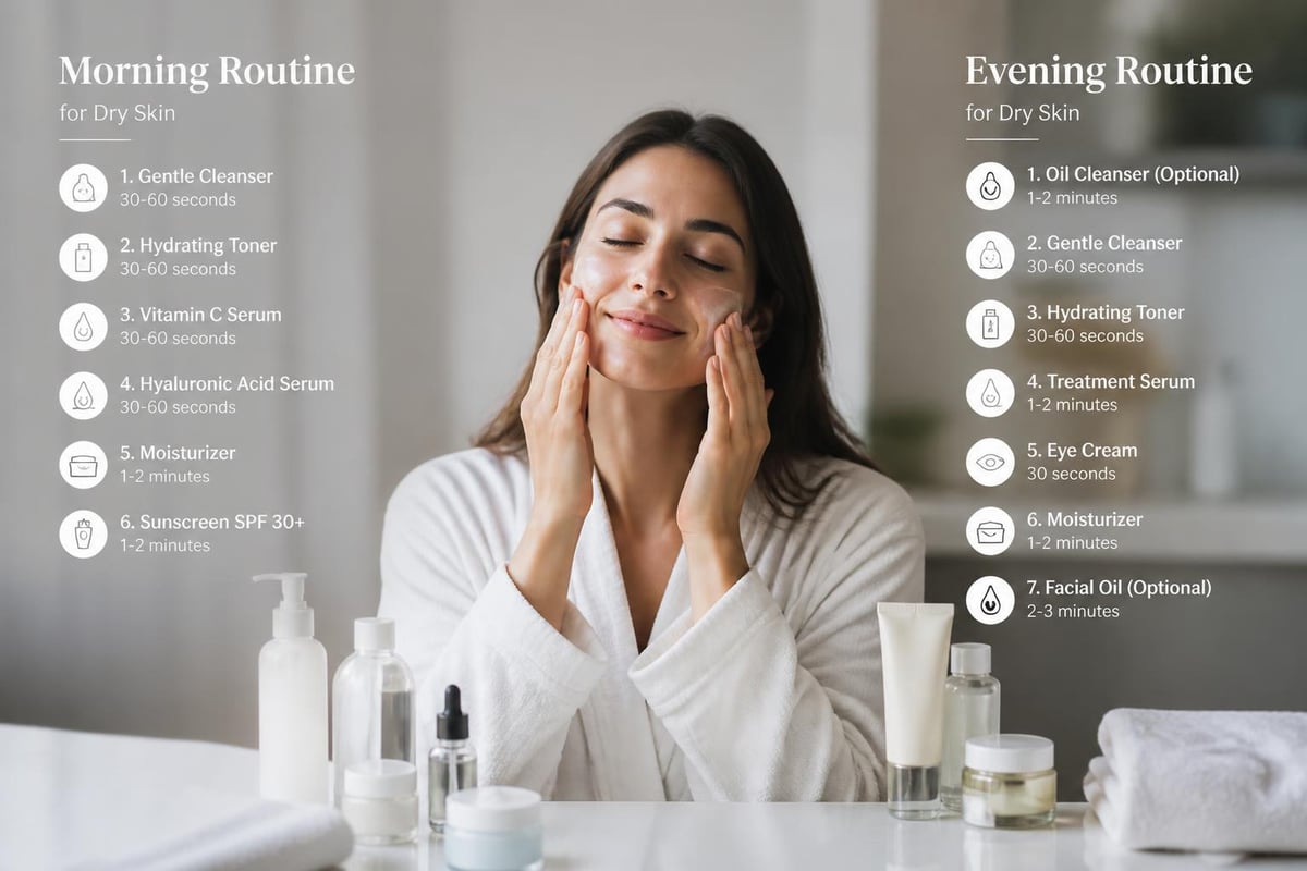 Day and night skincare routines