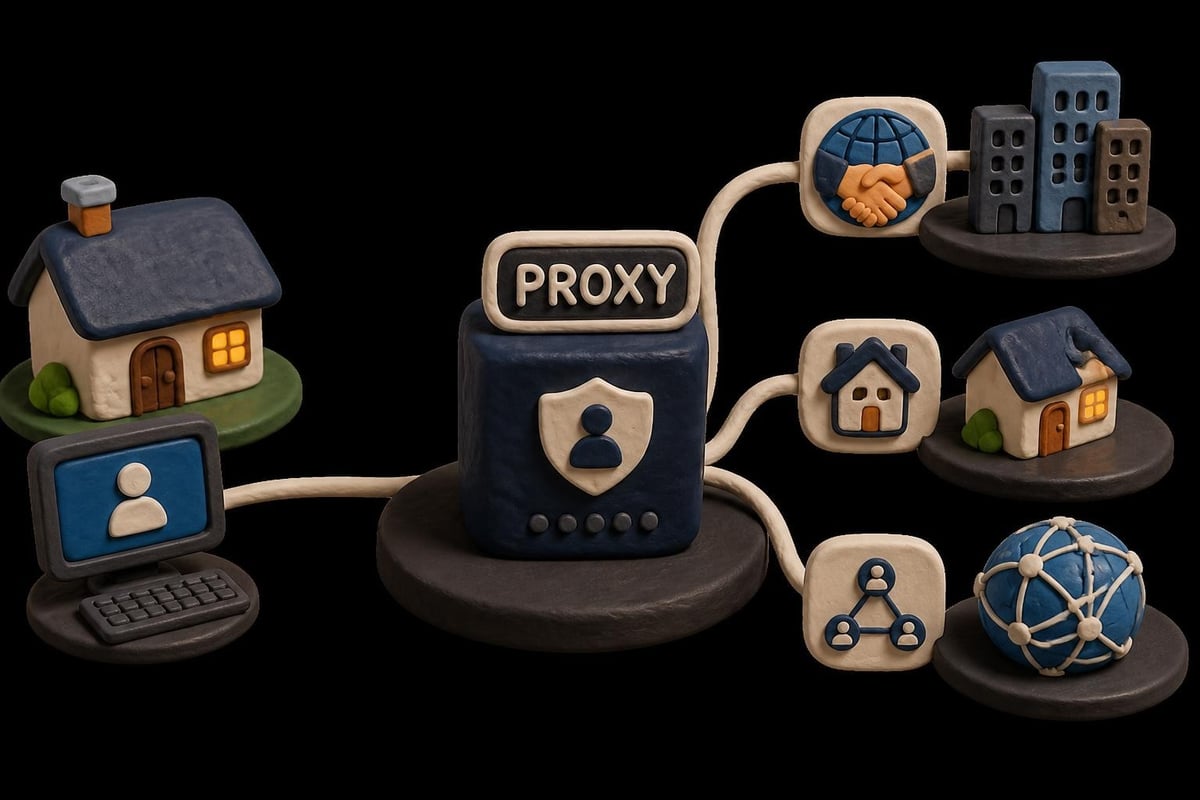 Static residential proxy architecture
