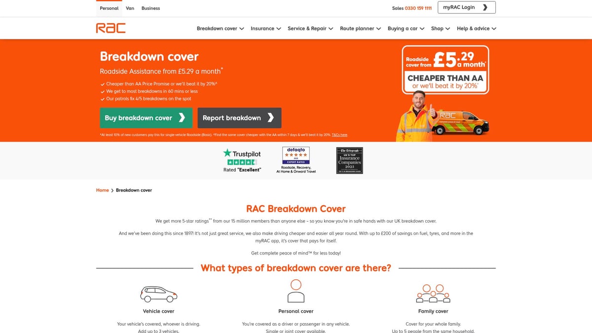 7 Essential Best Roadside Recovery UK Options for 2026 - RAC Breakdown Cover