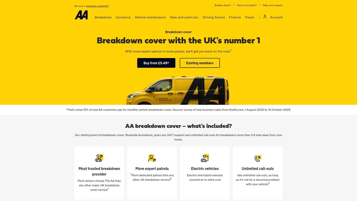 7 Essential Best Roadside Recovery UK Options for 2026 - AA Breakdown Cover