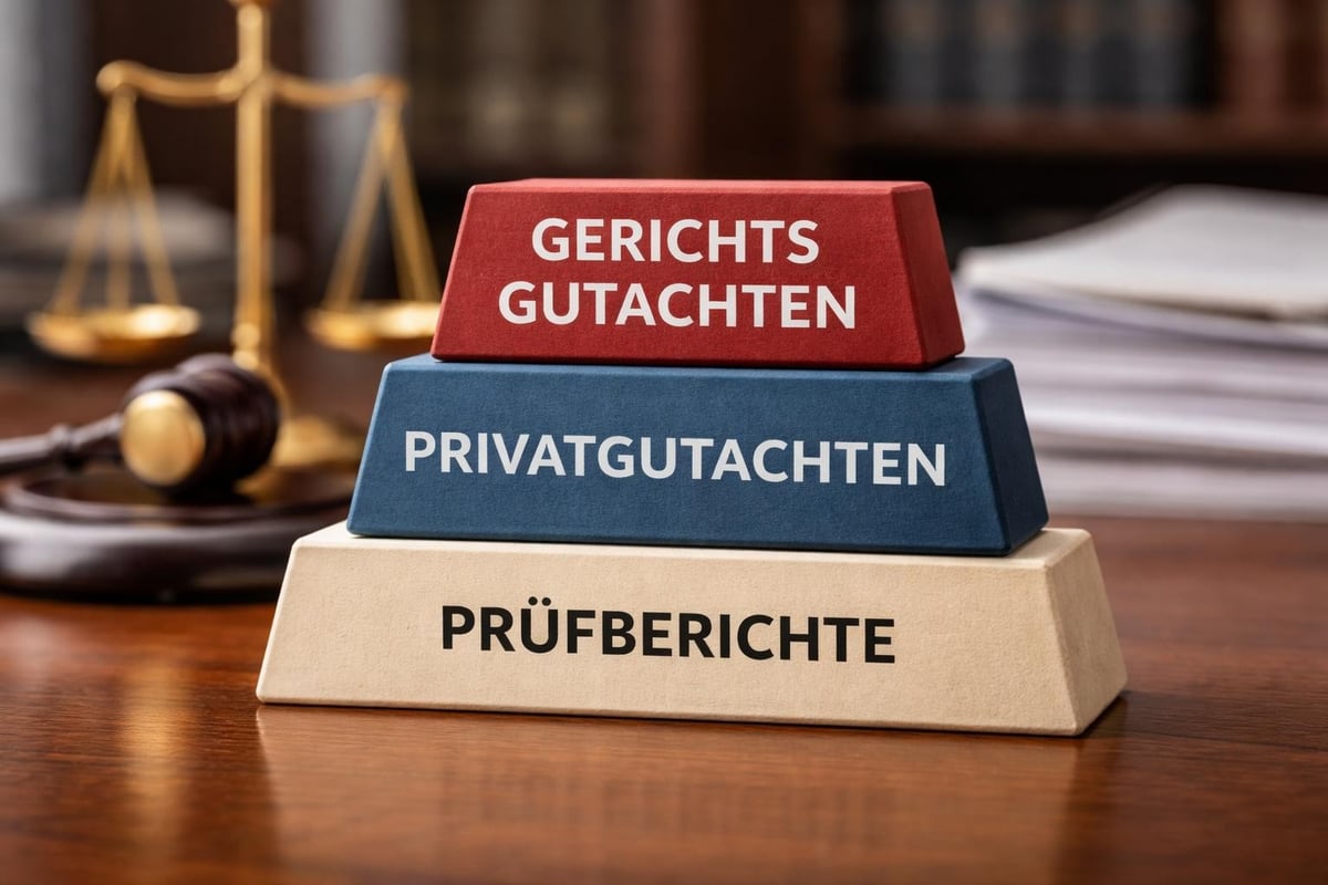 Beweismittelhierarchie im Gerichtsverfahren