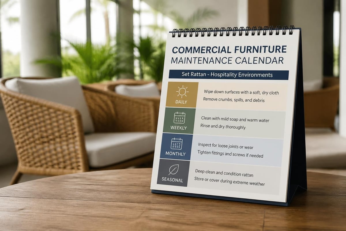 Set rattan maintenance schedule