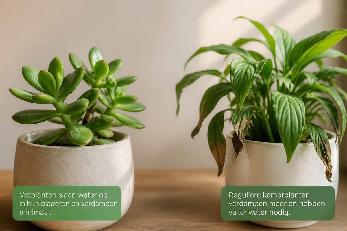 Wateropslag in vetplantbladeren