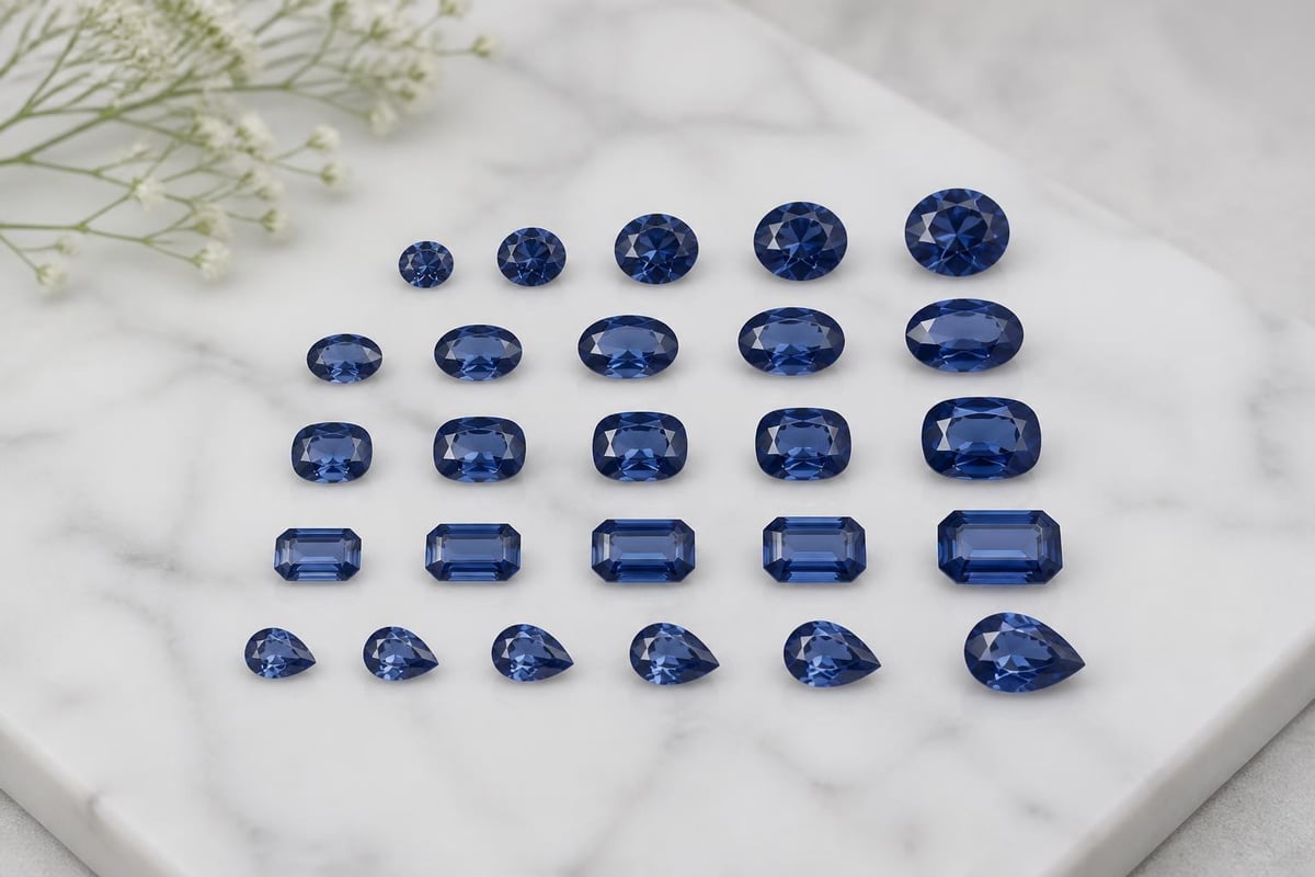 Sapphire carat weight to size comparison