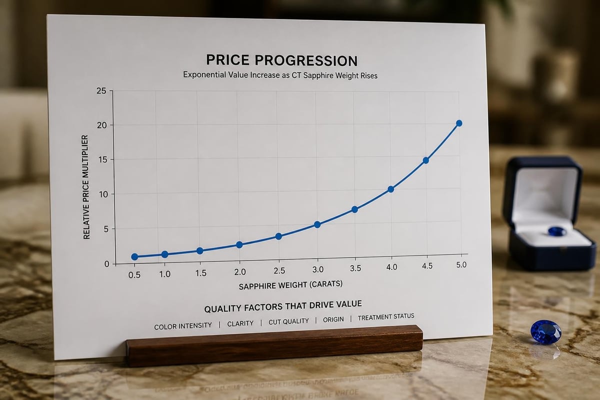 Sapphire pricing by carat weight