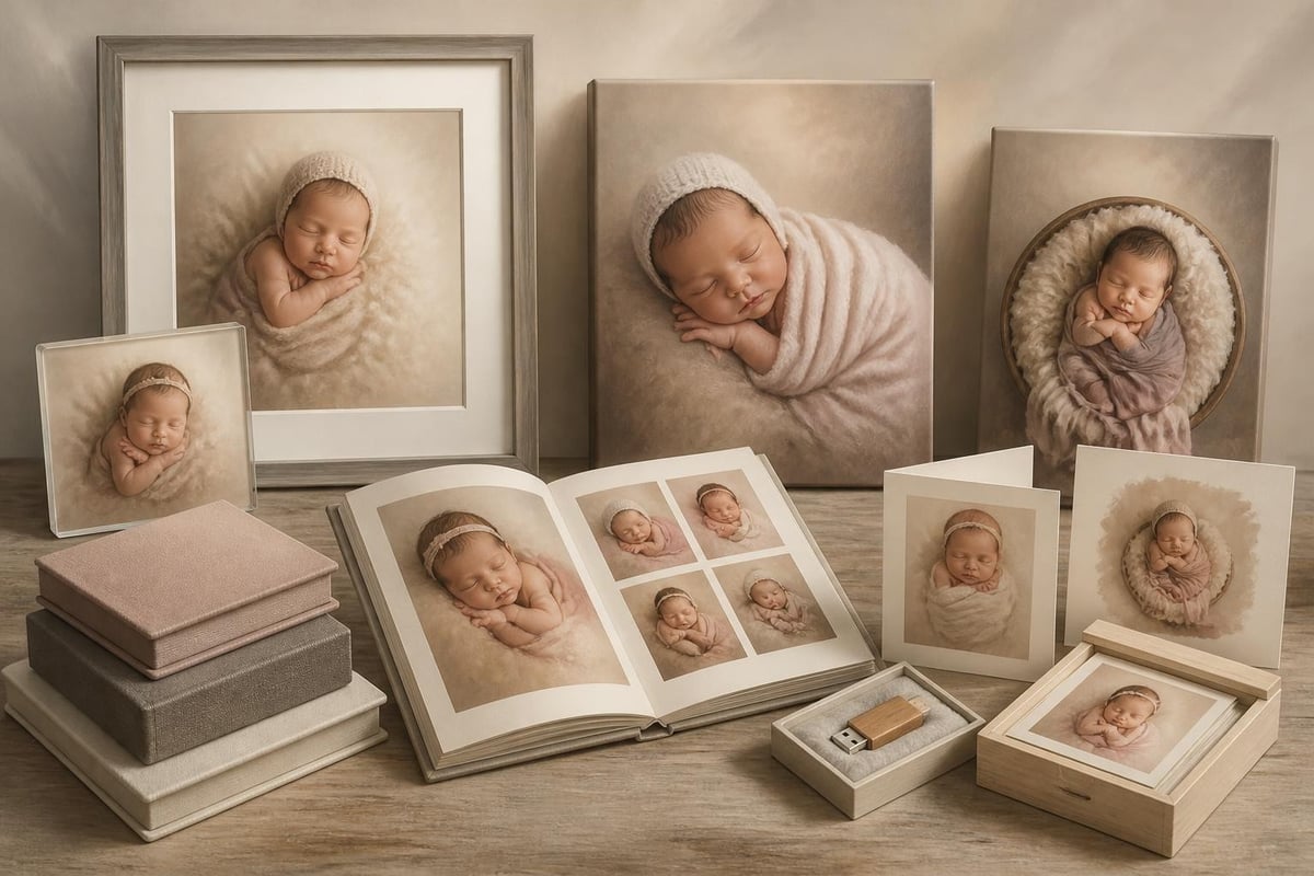 Product options from newborn session
