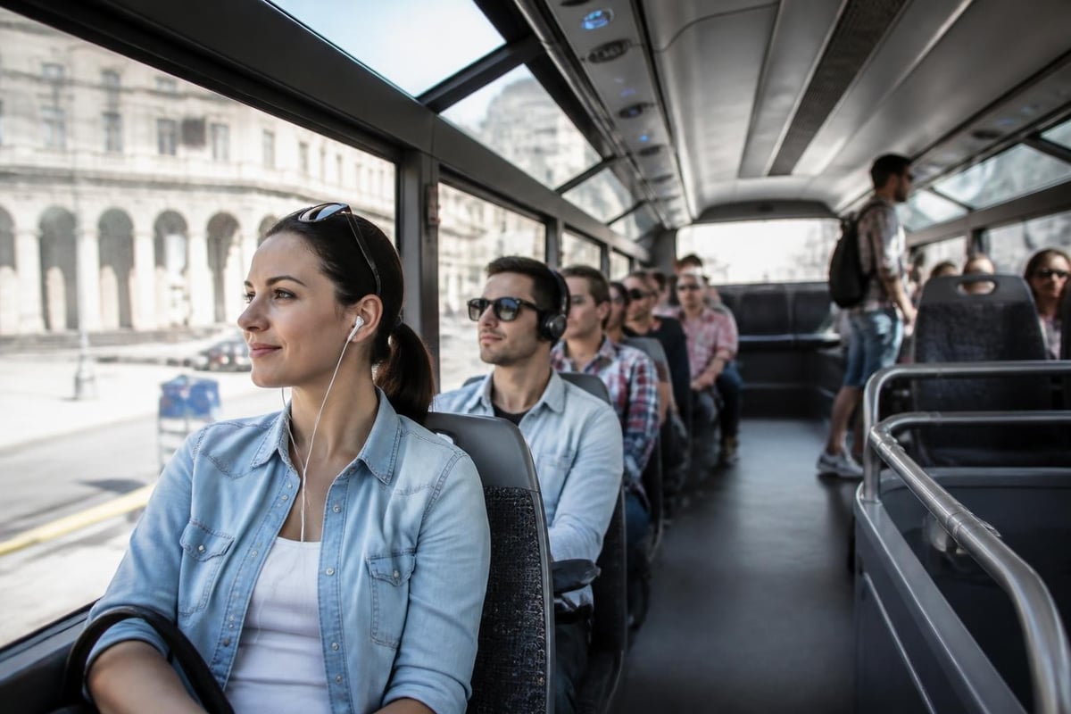 Tourist bus comfort features