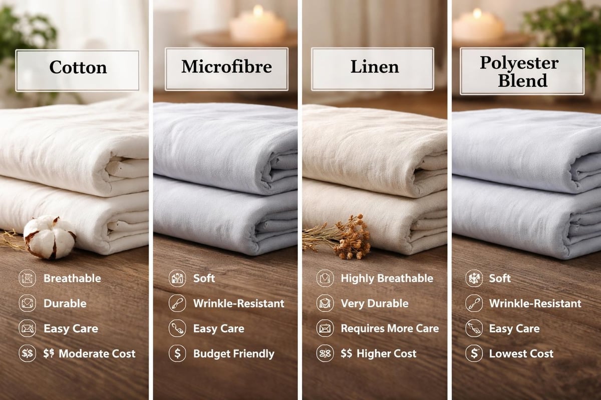 Bed bedding material comparison