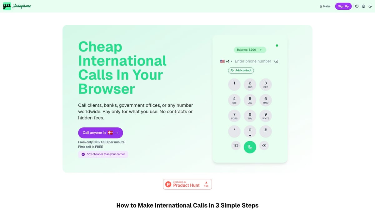 6 Best Rebtel Alternatives for Affordable Calls in 2025 - Yadaphone: Browser-Based International Calling