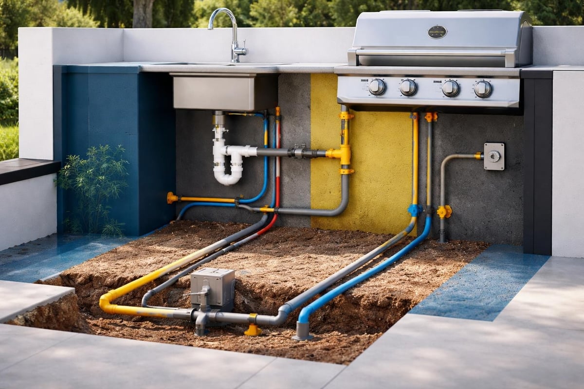 BBQ and sink utility planning