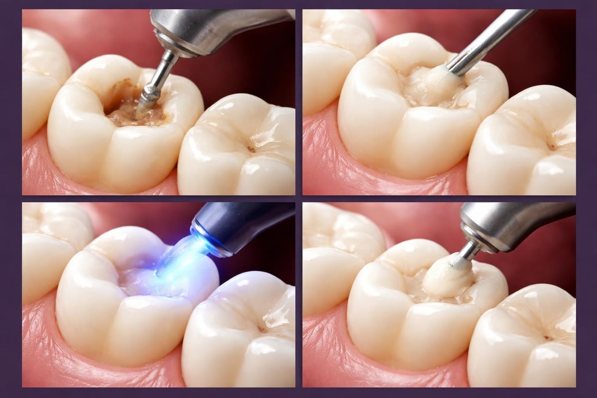Composite filling procedure steps