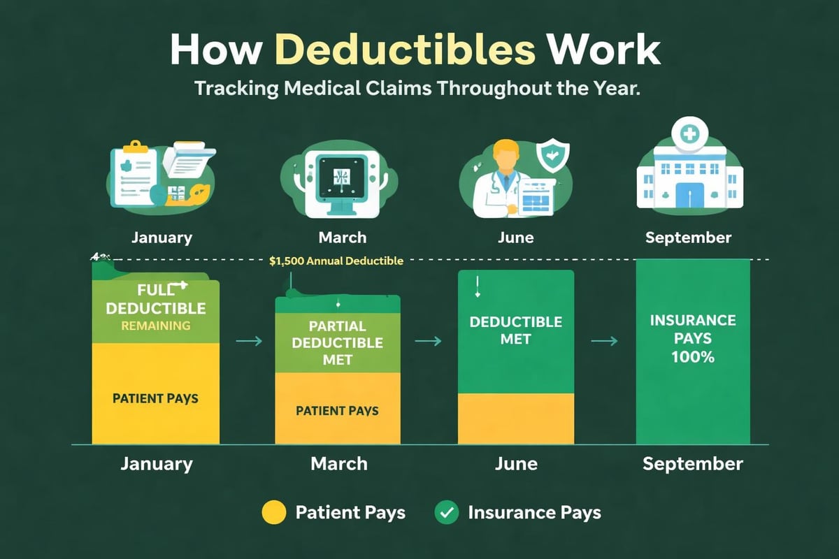 Insurance deductible claim processing