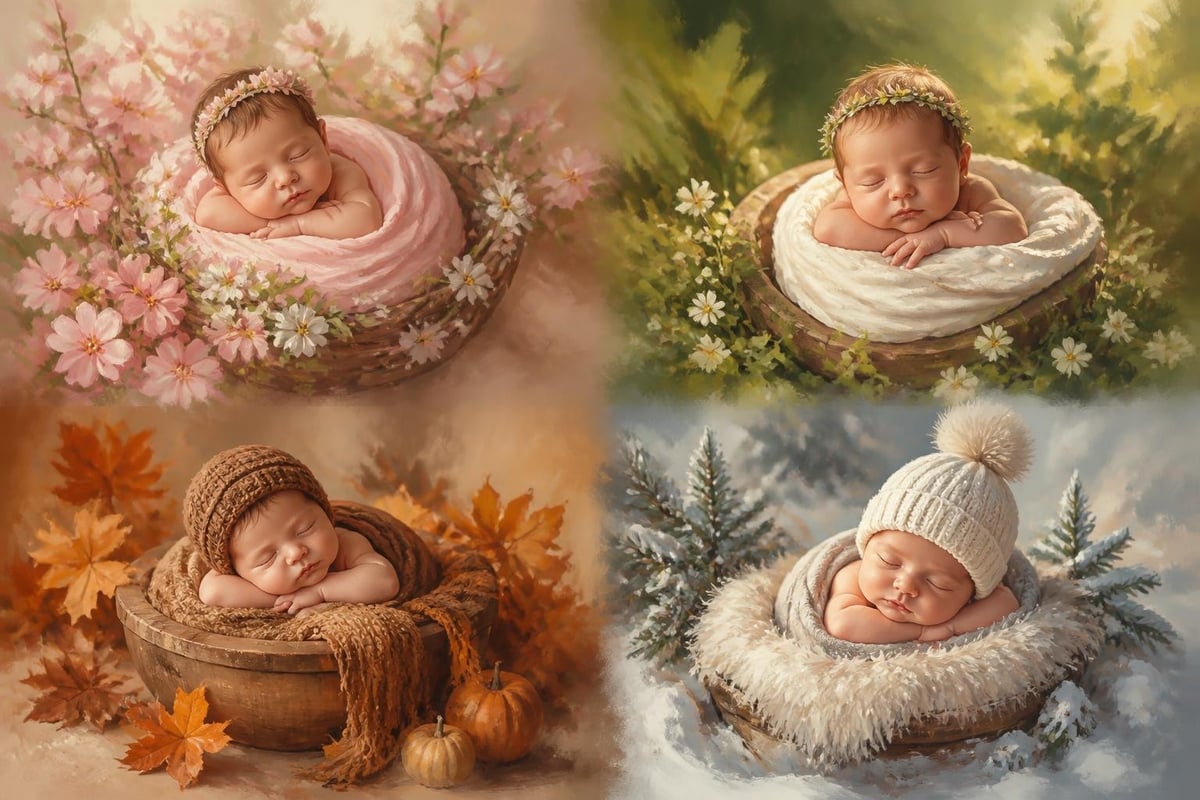Seasonal newborn photography concepts
