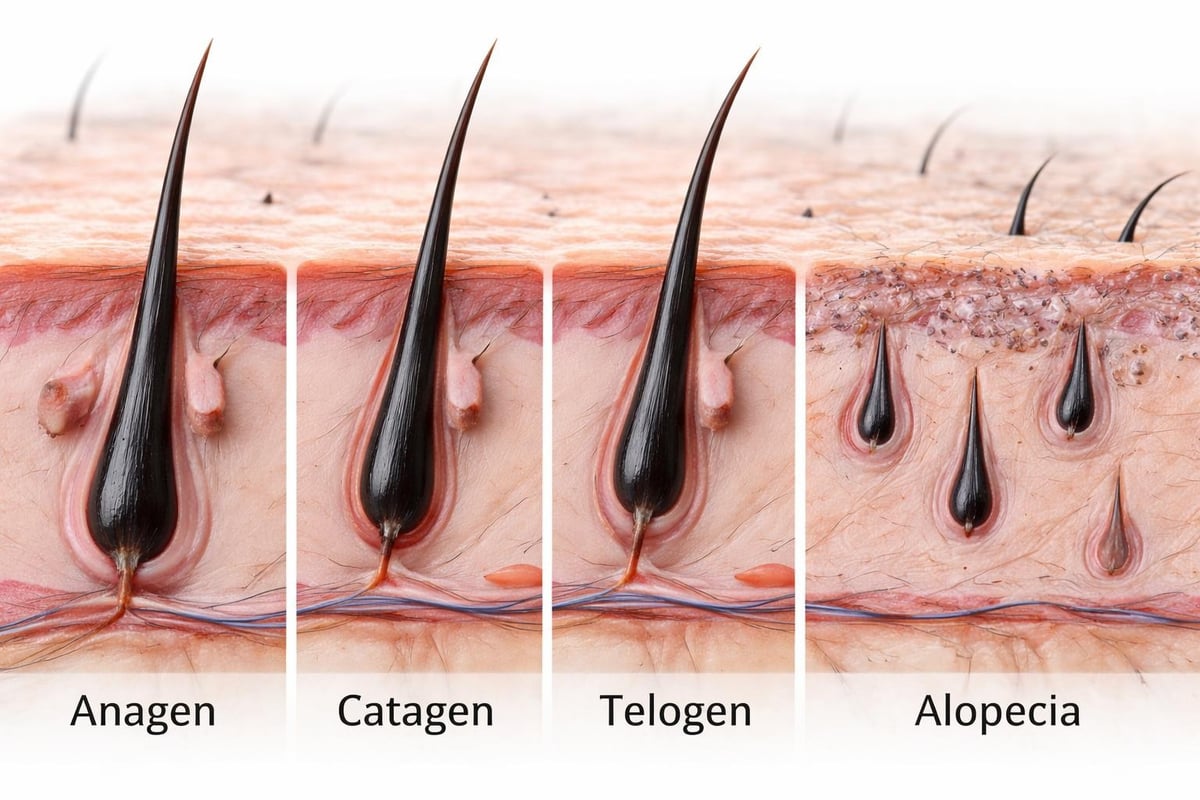 Hair growth cycle disruption