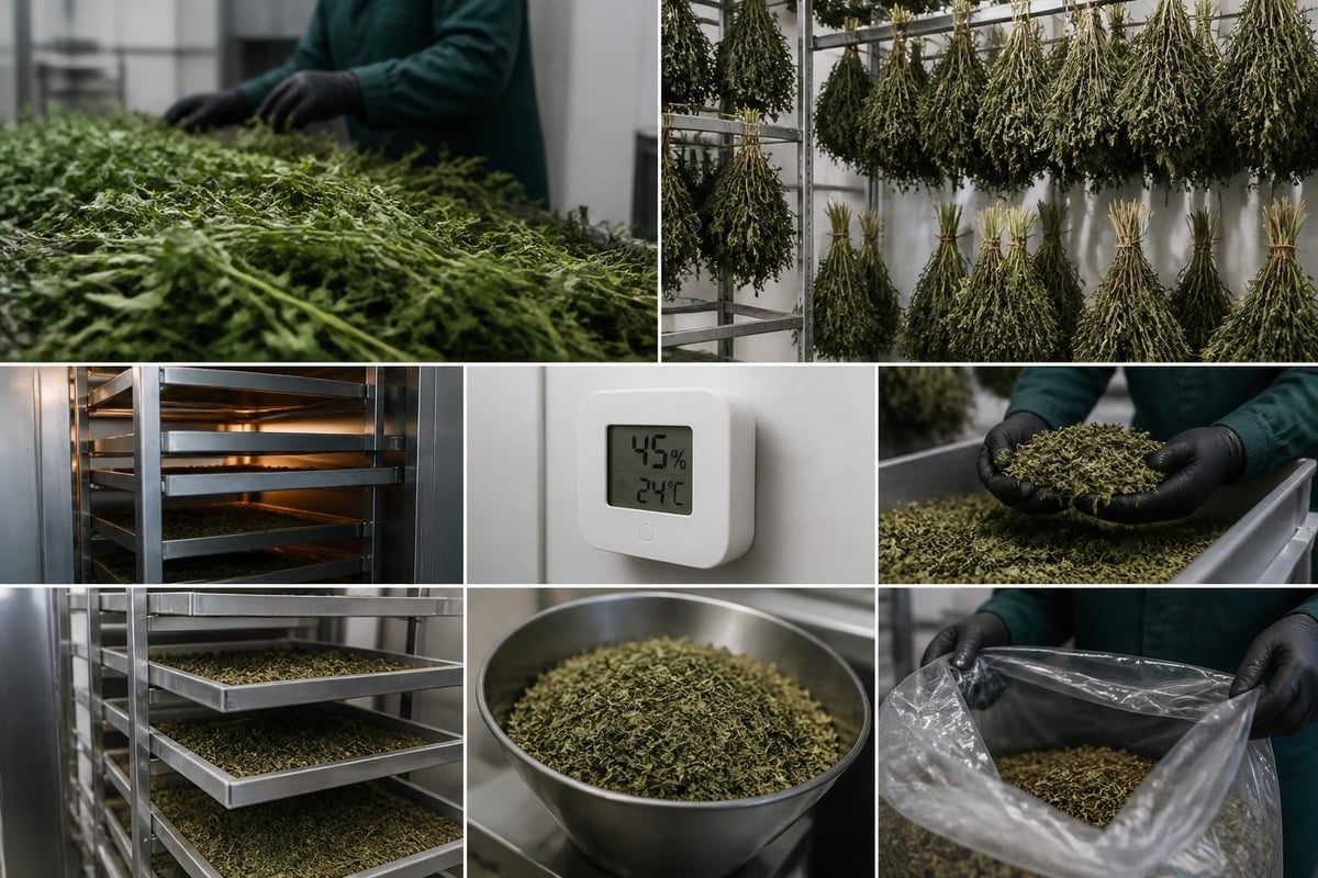 Processus de séchage des herbes