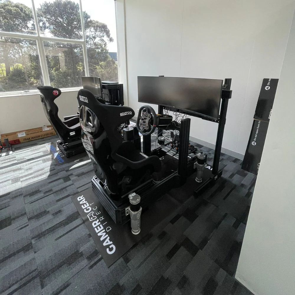 Gamer Gear Direct showroom with racing simulators