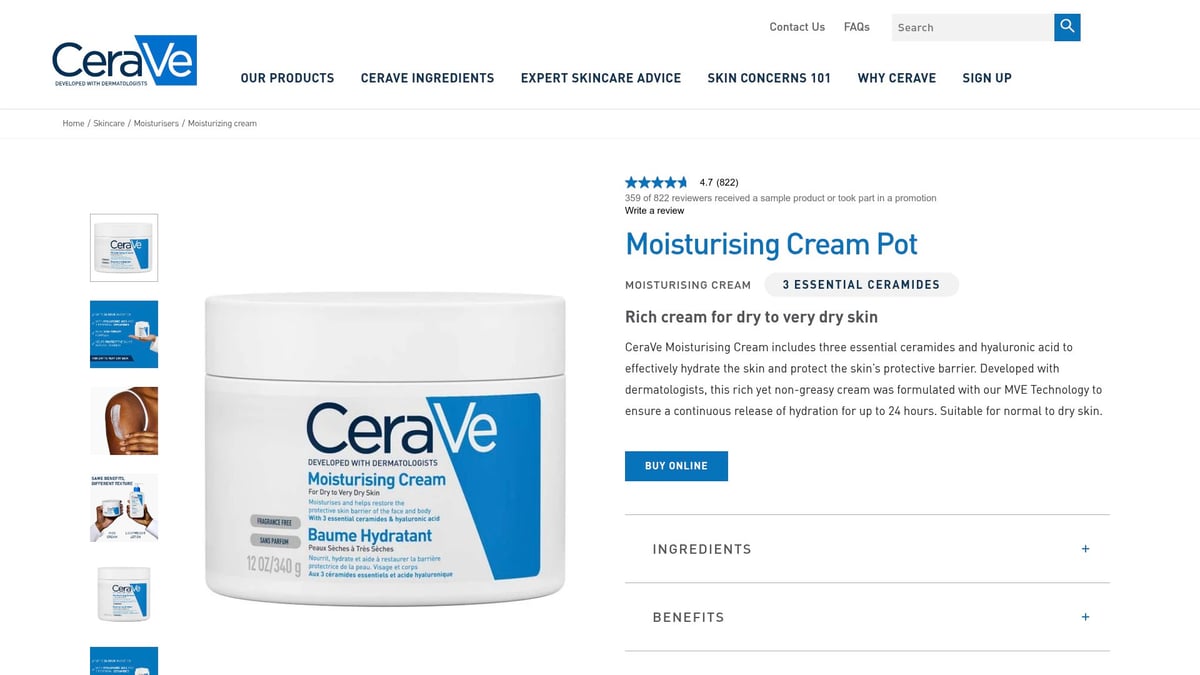 Top 8 Dry Skin Skin Care Products to Try in 2026 - CeraVe Moisturising Cream