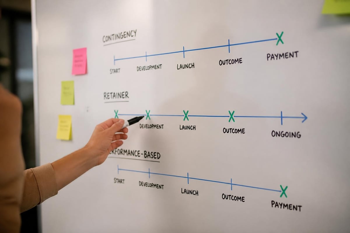 Timeline of agency fee payment structures