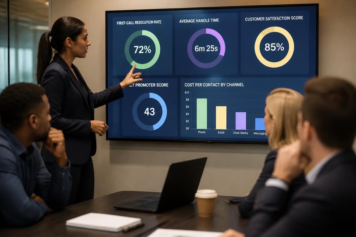 Customer care contact center metrics dashboard