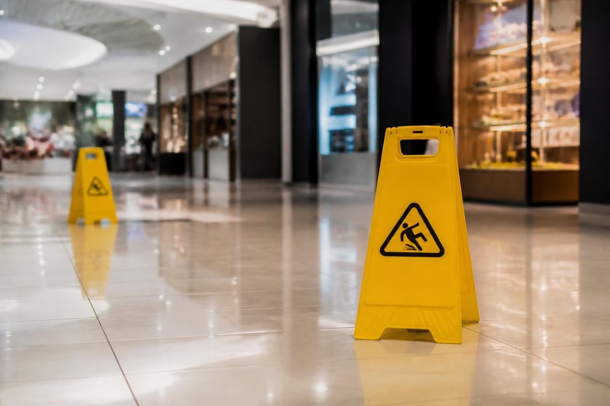 Wet floor sign deployment