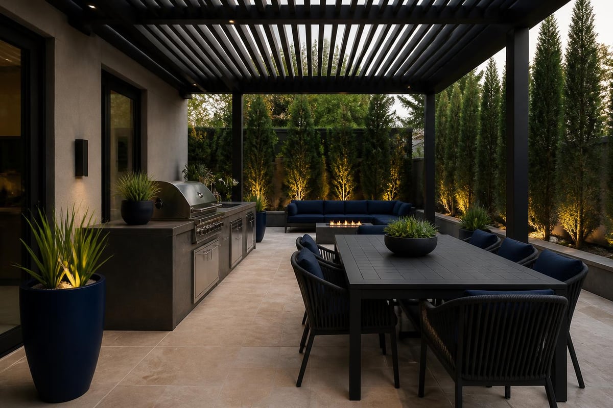 Pergola and barbecue integration