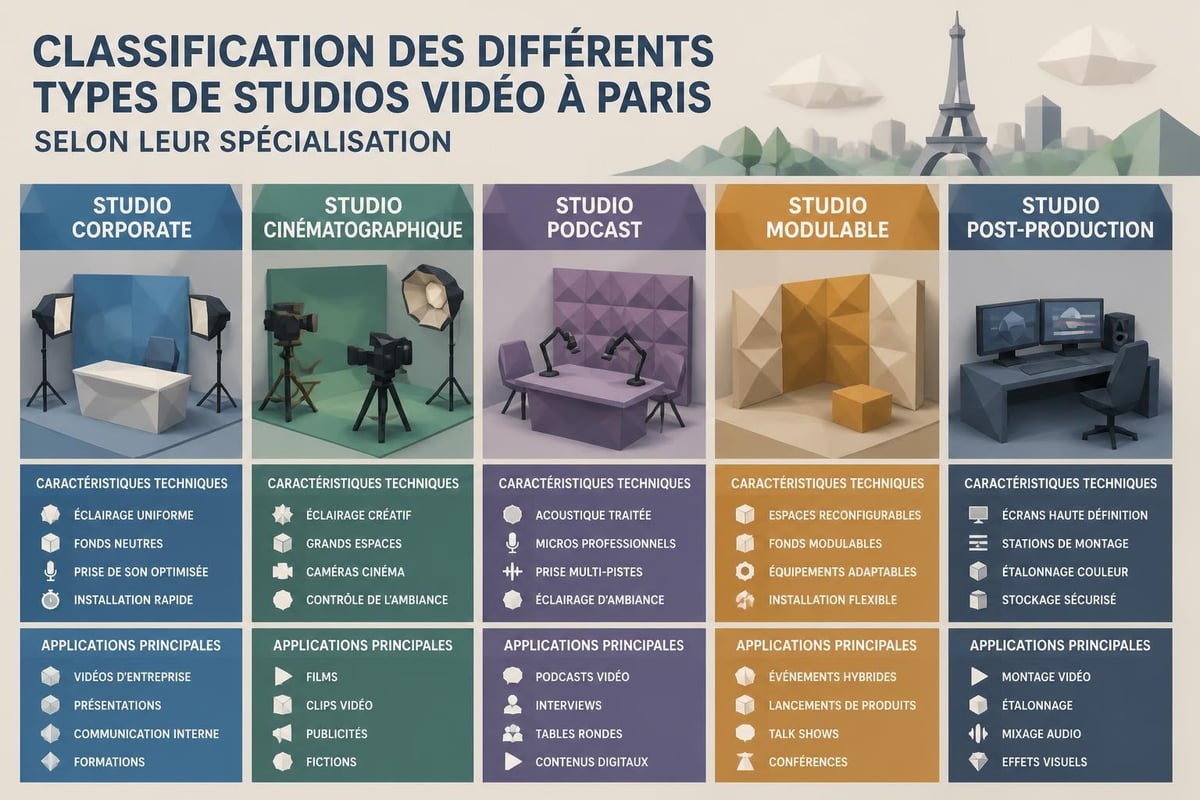 Types de studios vidéo Paris