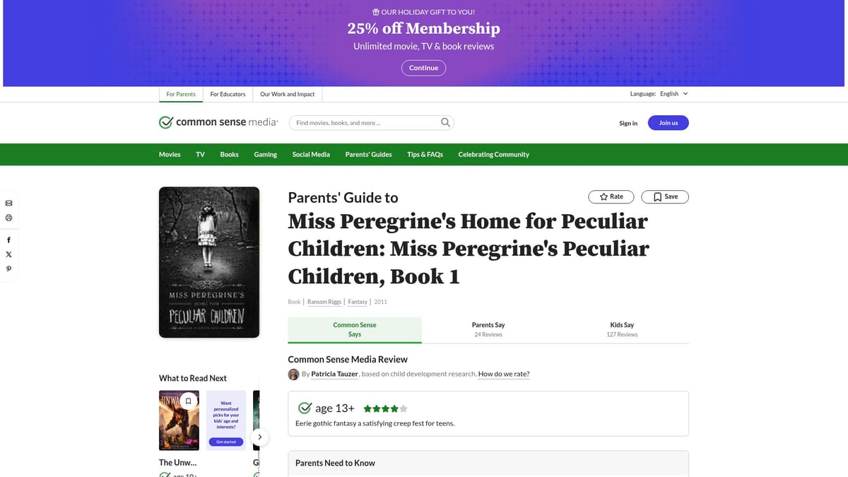 7 Unmissable Book Series for Teens to Read in 2026 - Miss Peregrine’s Peculiar Children by Ransom Riggs